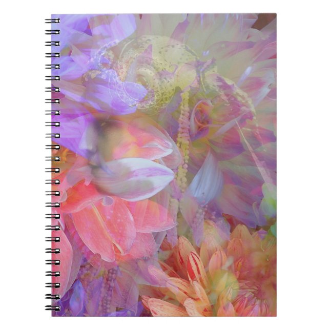 Flower Fairy Double Exposure Fantasy Art Notebook (Front)