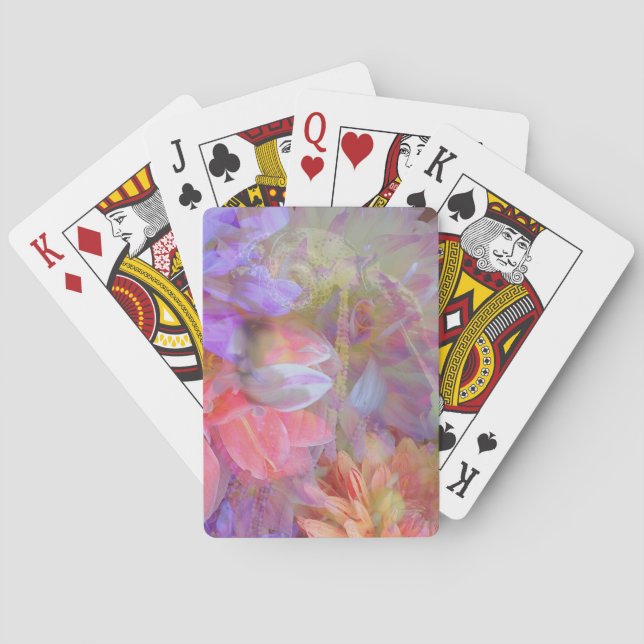 Flower Fairy Double Exposure Fantasy Art Poker Cards (Back)