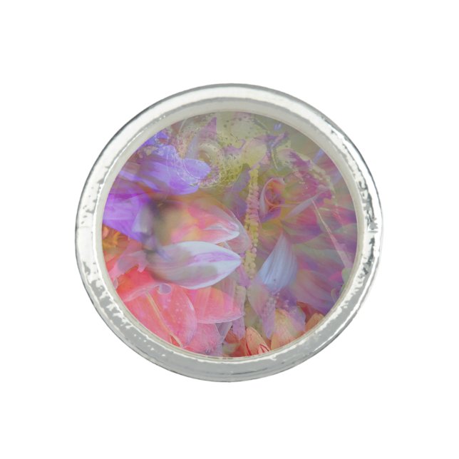 Flower Fairy Double Exposure Fantasy Art Ring (Front)