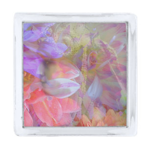 Flower Fairy Double Exposure Fantasy Art Silver Finish Lapel Pin
