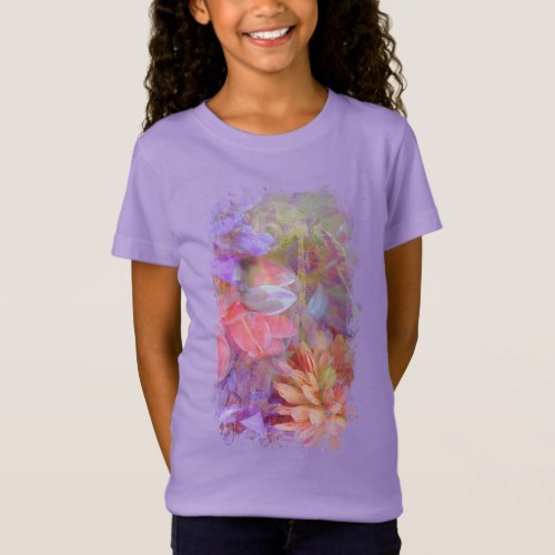 Flower Fairy Double Exposure Fantasy Art T_Shirt