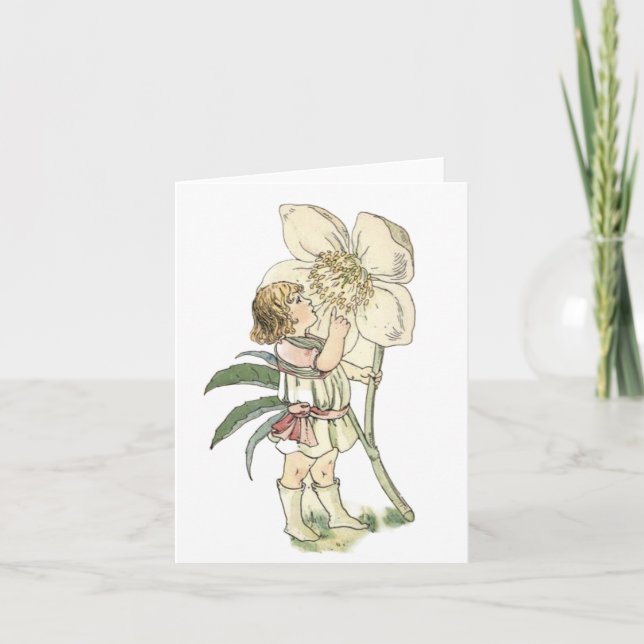 Flower Fairy Folded Note Card (Front)