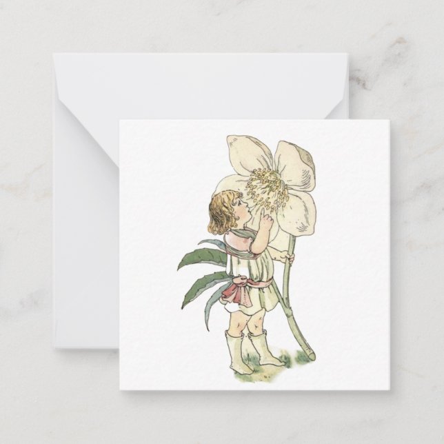 Flower Fairy Folded Note Card (Front)