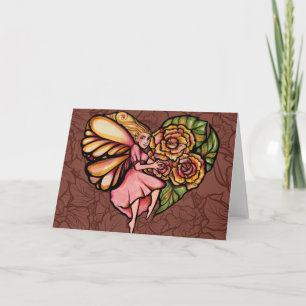 Flower Fairy Garden Heart Flowers Fairies Card