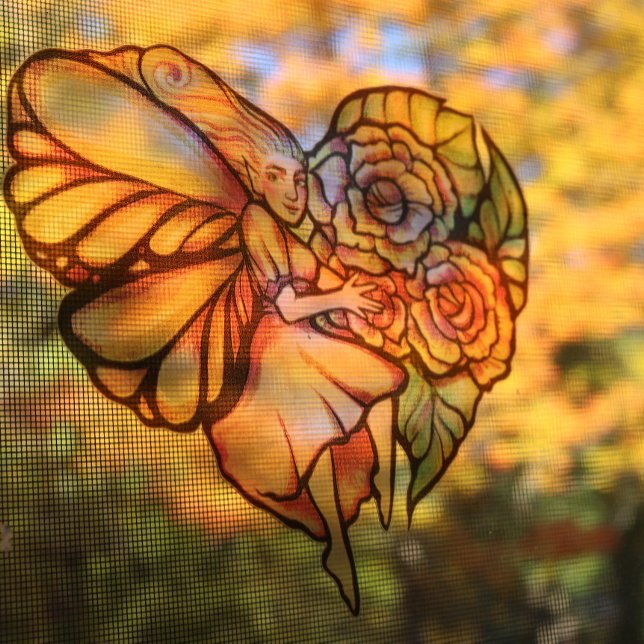 Flower Fairy Garden Heart Flowers Fairies          Window Cling (Creator Uploaded)
