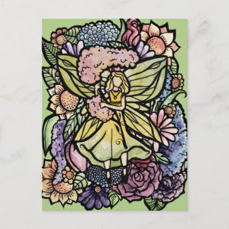 Flower Fairy Garden Hyacinth Fairies Gardener      Postcard