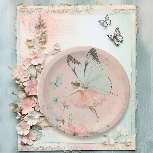 Flower fairy girl Birthday Paper Plates (Creator Uploaded)