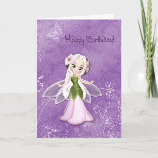 Flower Fairy Happy Birthday Card | Zazzle