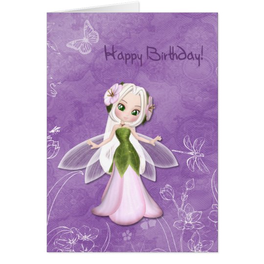 Flower Fairy Happy Birthday Card | Zazzle.com