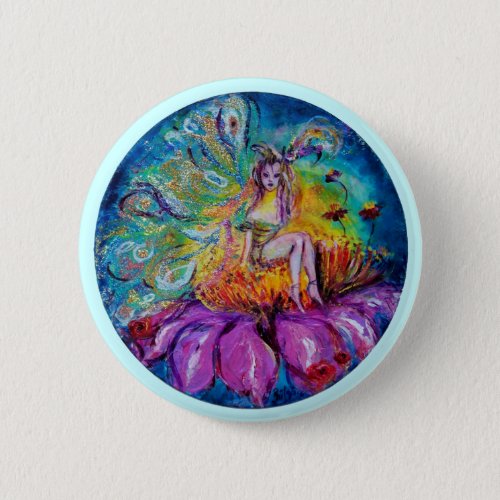 FLOWER FAIRY IN THE NIGHT Fantasy Pinback Button