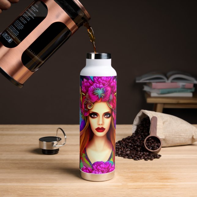Flower Fairy Queen Water Bottle (Coffee)