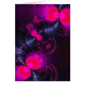 Flower Fairy – Rose and Magenta Ribbons Vertical Card
