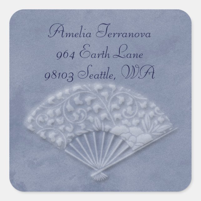 flower fan square sticker (Front)