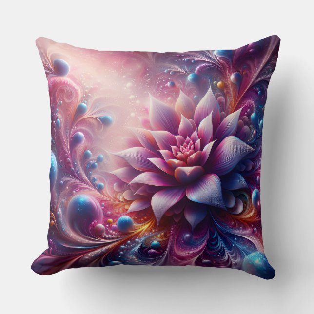 Flower fantasy throw pillow (Front)