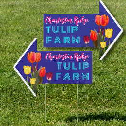 Flower Farm Tulips Roadside Arrow Sign