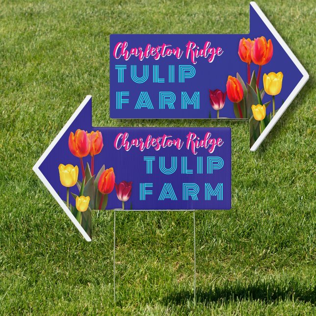 Flower Farm Tulips Roadside Arrow Sign (Creator Uploaded)