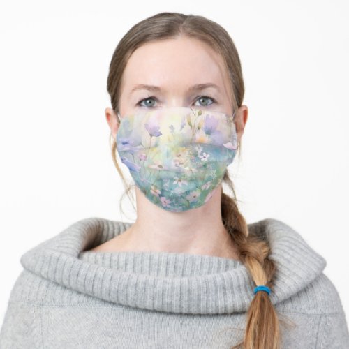 Flower Feminine Cloth Face Mask with Filter Slot