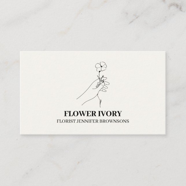 Flower Feminine Event Ivory Beige Business Card (Front)