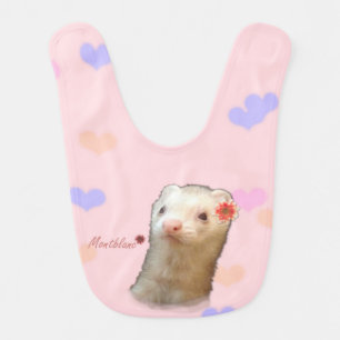 Flower ferret baby bib