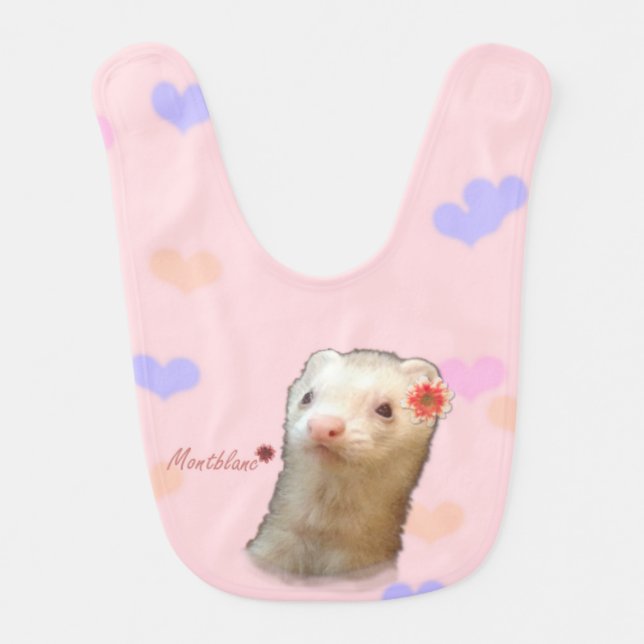 Flower ferret baby bib (Front)
