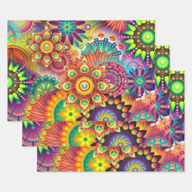 Flower Festival Wrapping Paper Sheets (Set)