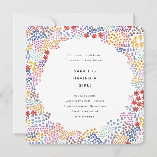 Flower Field Baby Shower Invitation