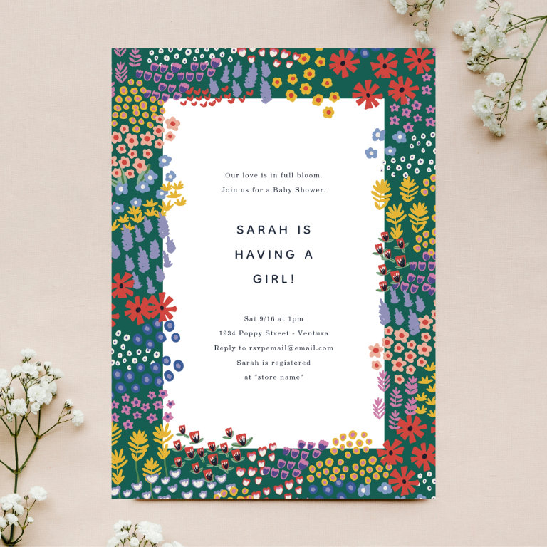 Flower Field Baby Shower Invitation