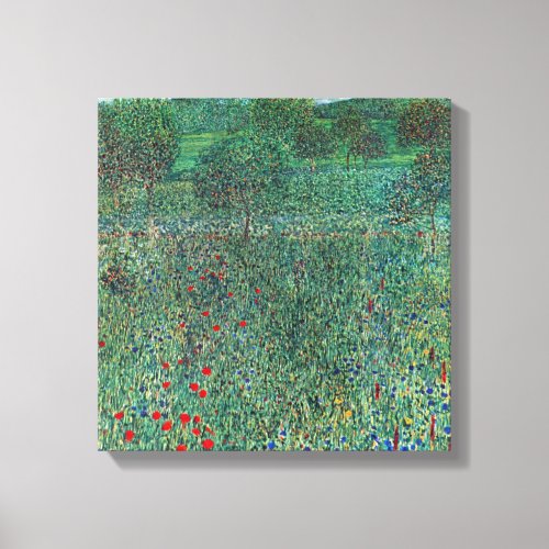 Flower Field in Litzlberg Klimt Vintage Landscape Canvas Print