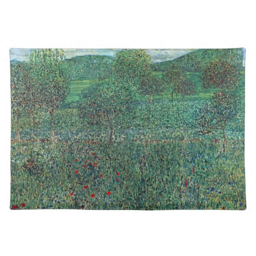 Flower Field in Litzlberg Klimt Vintage Landscape Cloth Placemat