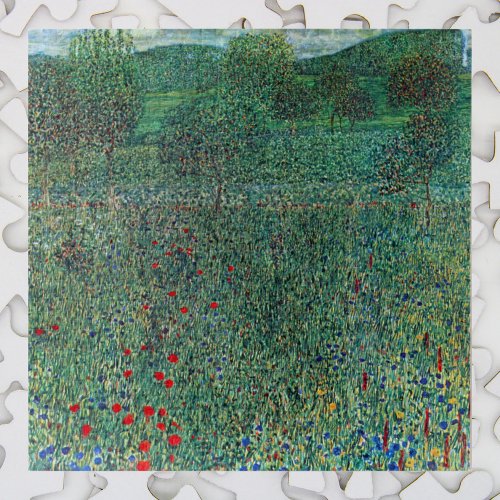 Flower Field in Litzlberg Klimt Vintage Landscape Jigsaw Puzzle