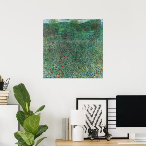 Flower Field in Litzlberg Klimt Vintage Landscape Poster