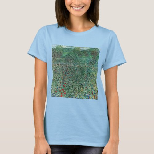 Flower Field in Litzlberg Klimt Vintage Landscape T_Shirt