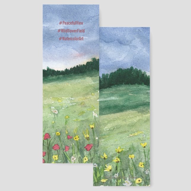 Flower Field Landscape  Bookmarks (Front & Back)