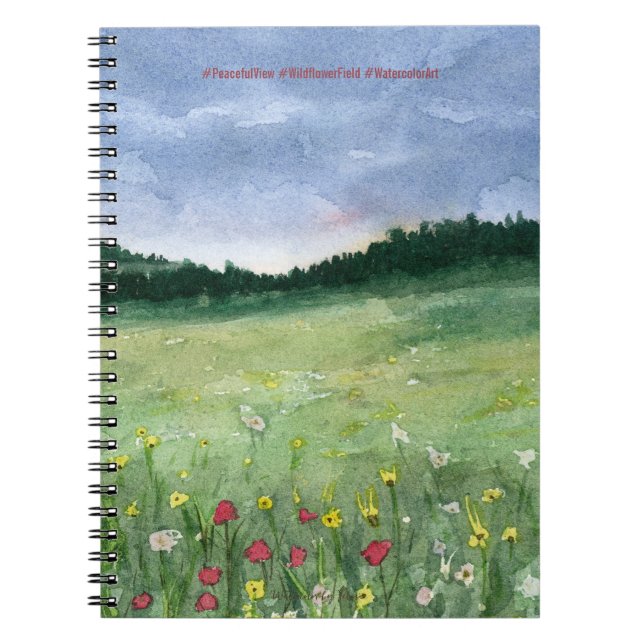 Flower Field Landscape  Notebook (Front)