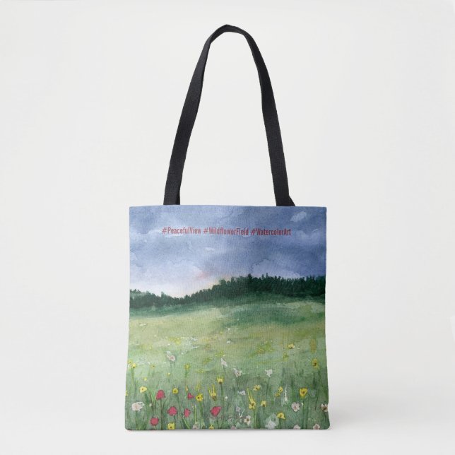 Flower Field Landscape  Tote Bag (Front)