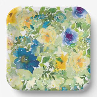 Flower Field Paper Plates