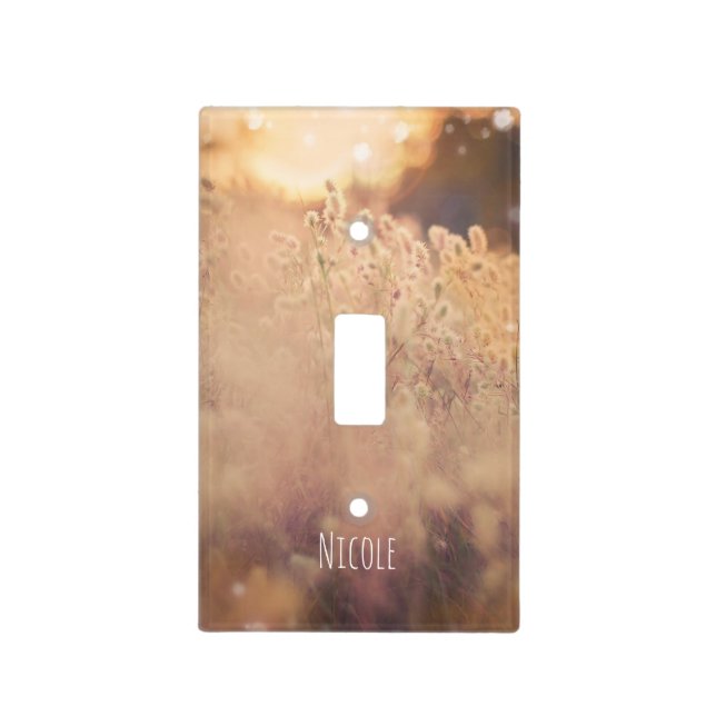 Flower Field Rustic Country Sunset Dusk Light Switch Cover (Front)