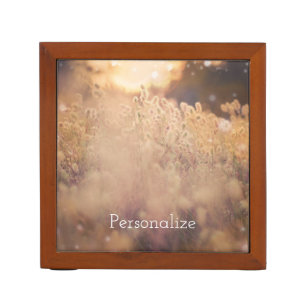 Flower Field Rustic Country Sunset Dusk Pen Desk Desk Organizer
