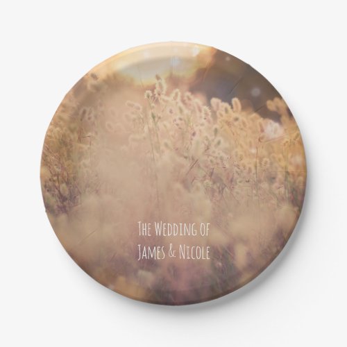 Flower Field Rustic Country Wedding Reception Paper Plates