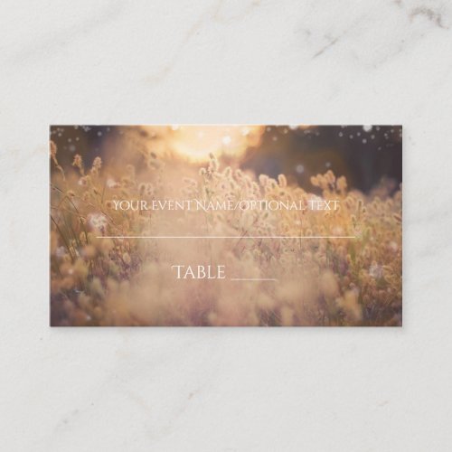 Flower Field Rustic Country Wedding Table Place Place Card