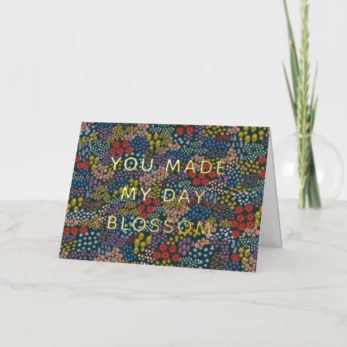 Flower Field Thank You Gold Foil Greeting Card