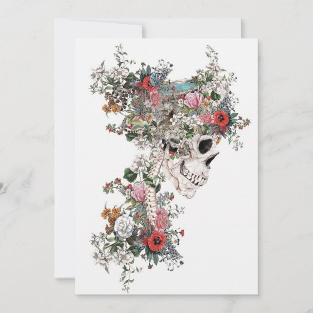 Flower-filled Skeleton Invitation (Front)