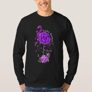 Flower Flamingo Hope Overdose Awareness Ribbon T-Shirt