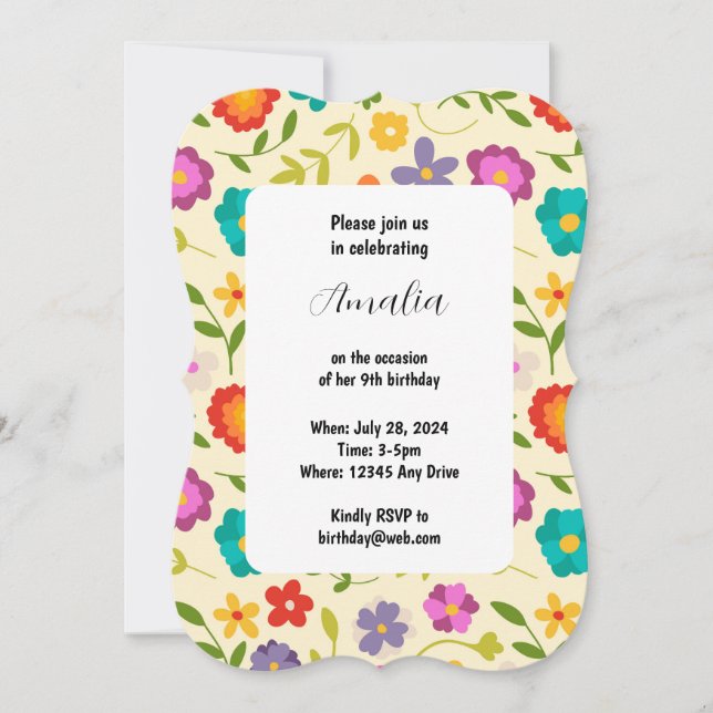 Flower Flat Invitation Card (Front)