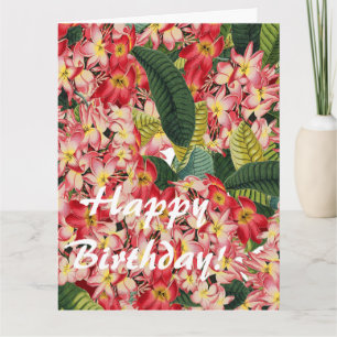 Flower Floral Botanical Plumeria Big Birthday Card