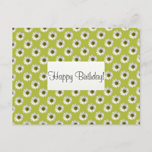 Flower floral design daisies on green postcard