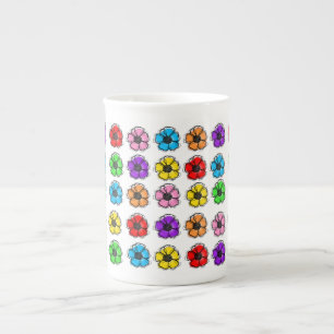 Flower Floral Doodle Line Art Watercolor Abstract Bone China Mug