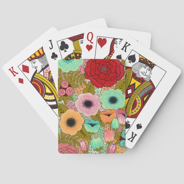 Flower Floral Garden Ladies Bridge Poker Cards (Back)