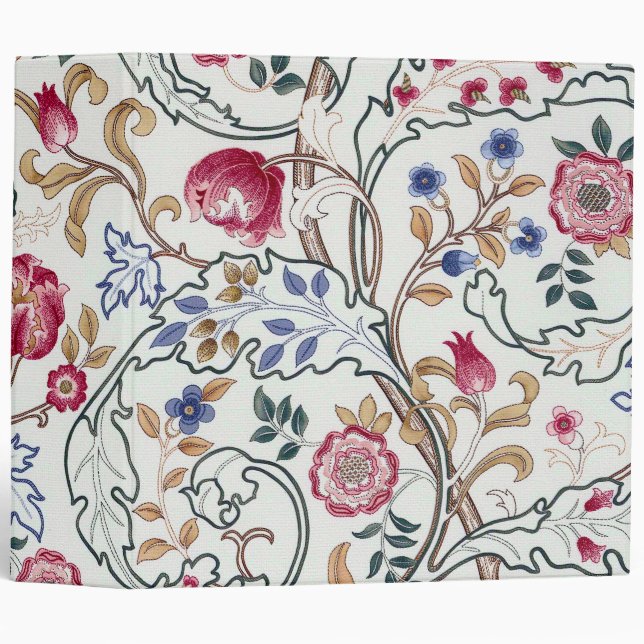 Flower, Floral Pattern, William Morris 3 Ring Binder (Front/Spine)