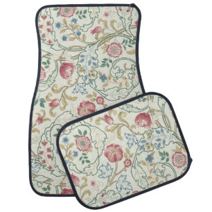 Flower, Floral Pattern, William Morris Car Floor Mat